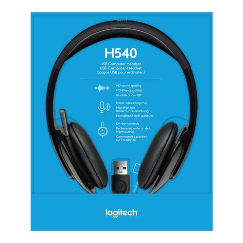 USB headset – Logitech H540 med kabel og støjreduktion