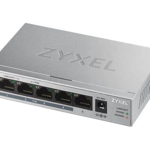 Netværksswitch Zyxel GS1005HP 5-porte Gigabit med PoE+