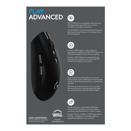 Trådløs gamingmus Logitech G305 – optisk, sort