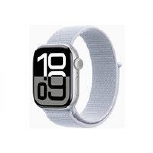 Smartwatch Apple Watch Series 10 GPS 42 mm – sølvaluminium, Sportsløkke Blå Sky