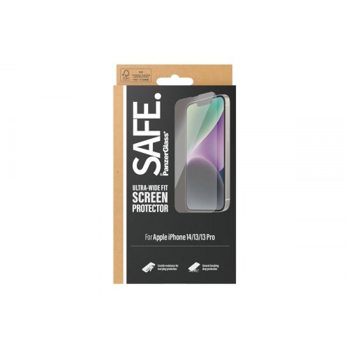 Skærmbeskyttelse glas PanzerGlass SAFE til iPhone 13/13 Pro/14 (Ultra-Wide Fit)