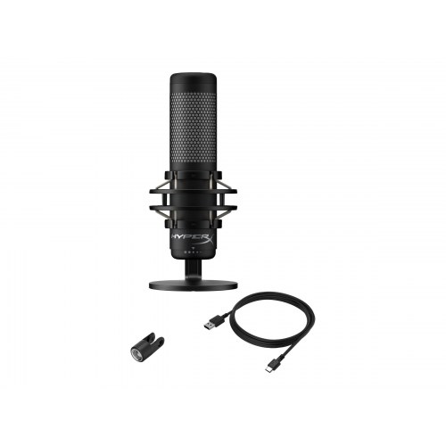 USB mikrofon HyperX QuadCast S – sort/grå med RGB og flere optagemønstre