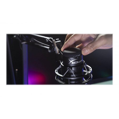USB mikrofon HyperX QuadCast S – sort/grå med RGB og flere optagemønstre