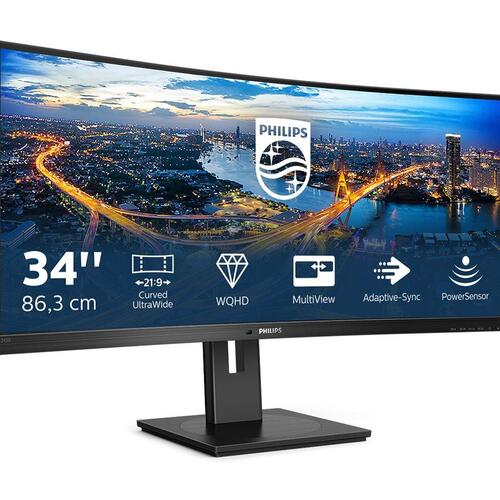 Skærm 34" Philips 345B1C buet UltraWide WQHD 100 Hz