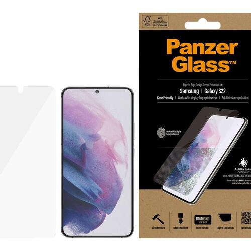 Skærmbeskytter glas – PanzerGlass til Samsung Galaxy S22, krystalklar