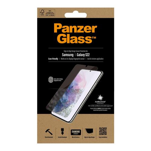 Skærmbeskytter glas – PanzerGlass til Samsung Galaxy S22, krystalklar