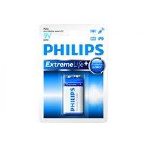 Batteri 9V alkalisk Philips ExtremeLife+ 6LR61