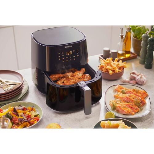 Airfryer XL – Philips Essential HD9280, 6,2 l, mørk sølv/sort