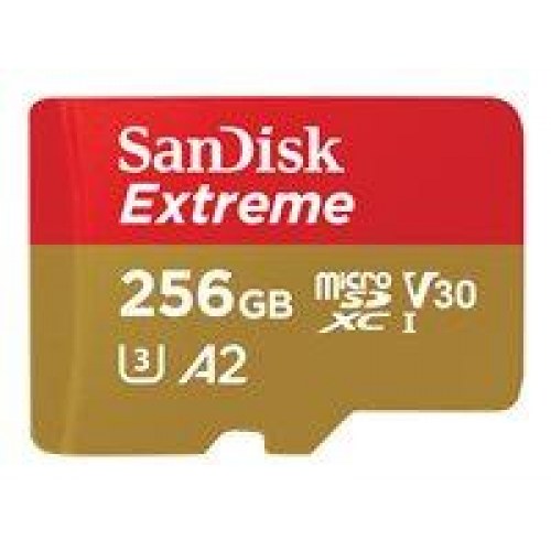 Hukommelseskort microSDXC - SanDisk Extreme 256 GB, op til 190 MB/s