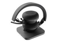 Høretelefoner med mikrofon Logitech Zone Wireless MS – trådløs, sort