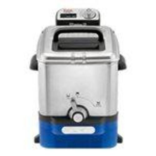 Frituregryde Tefal Oleoclean Pro 3,5 l – børstet stål/blå