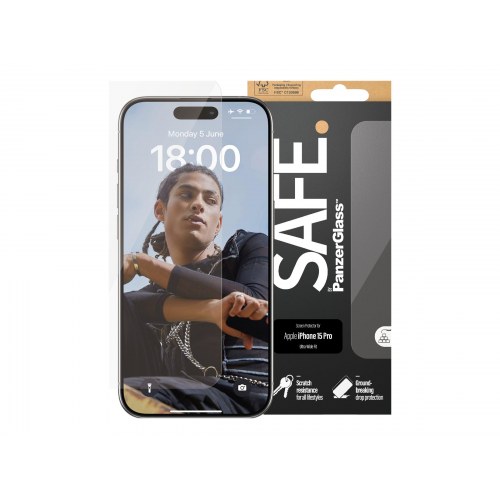 Skærmbeskyttelse glas – PanzerGlass SAFE for iPhone 15 Pro