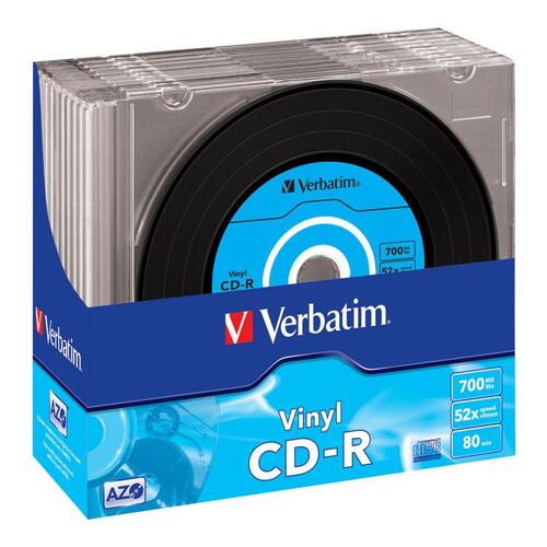 CD-R medier Verbatim Data Vinyl 700 MB 52x – 10 stk. i tynd cd-boks