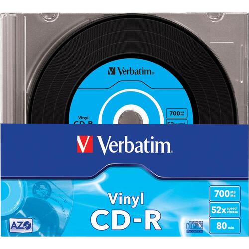 CD-R medier Verbatim Data Vinyl 700 MB 52x – 10 stk. i tynd cd-boks