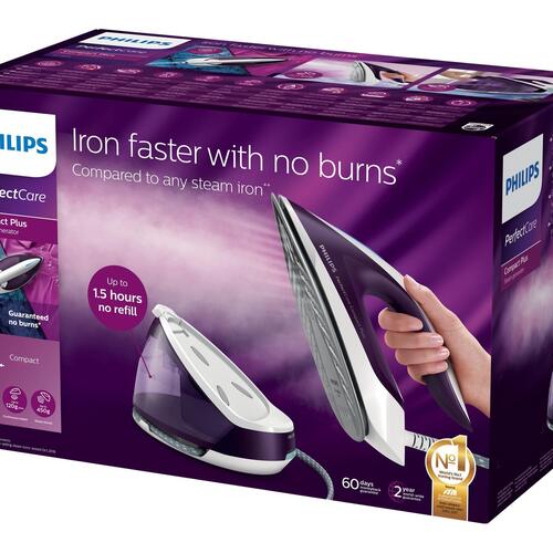 Dampstation strygejern Philips PerfectCare Compact GC7933, 2.400 W – lilla/hvid