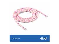 USB-C kabel 2 m – Club 3D – Pink perlekabel billede