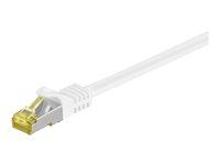Goobay RJ45 netværkskabel S/FTP (PiMF), 500 MHz, med CAT 7 råkabel, hvid, 3 m LSZH halogenfri kabelkappe, kobber, RJ45-hanstik (CAT 6A)