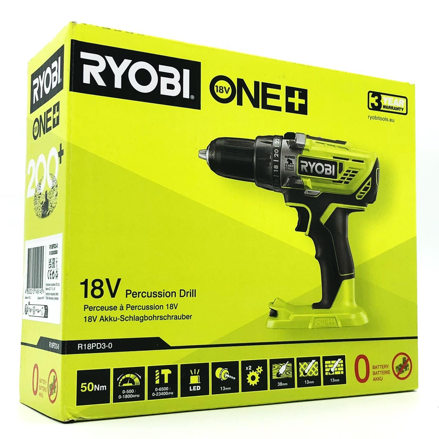 Slagboremaskine 18V Ryobi One+ R18PD3-0 - uden batteri og lader billede