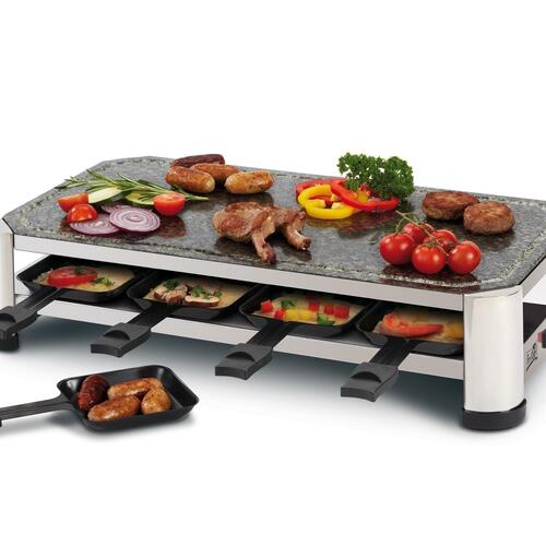 Raclette grill FRITEL SG 2180 – rustfrit stål/krom-sort, 1.500 W