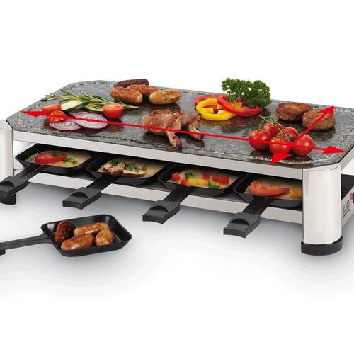 Raclette grill FRITEL SG 2180 – rustfrit stål/krom-sort, 1.500 W