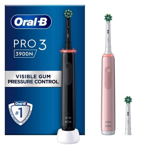 Elektrisk tandbørste Oral-B Pro 3 3900 duopack - Black/Pink Edition
