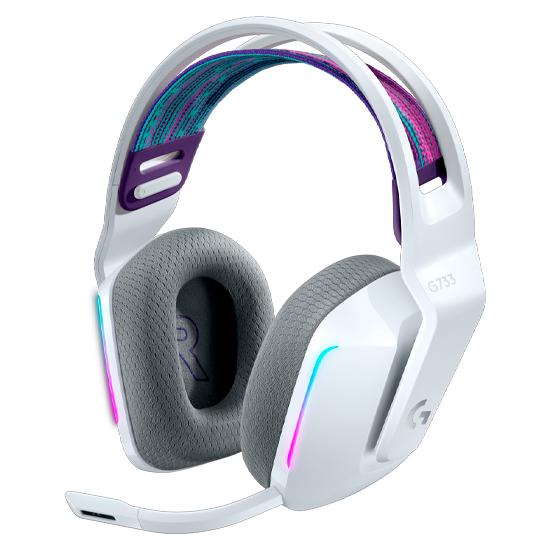 Gaming headset trådløst – Logitech G733 Lightspeed RGB (hvid)