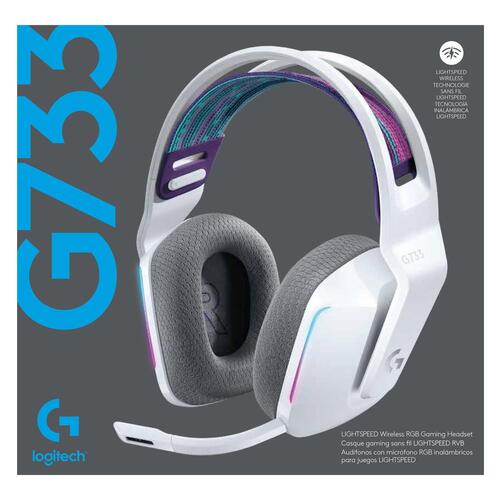 Gaming headset trådløst – Logitech G733 Lightspeed RGB (hvid)
