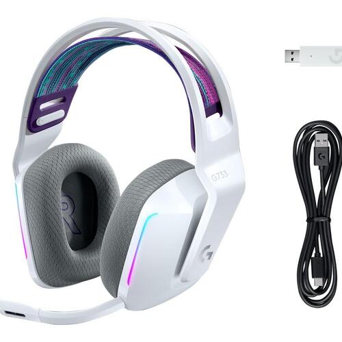 Gaming headset trådløst – Logitech G733 Lightspeed RGB (hvid)