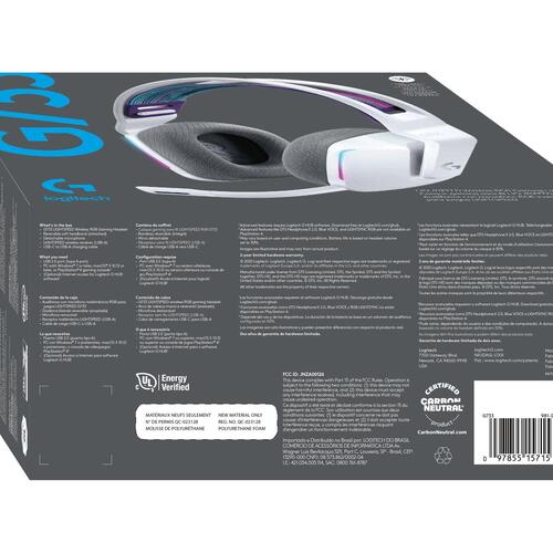 Gaming headset trådløst – Logitech G733 Lightspeed RGB (hvid)