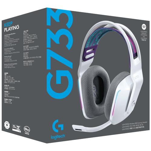 Gaming headset trådløst – Logitech G733 Lightspeed RGB (hvid)