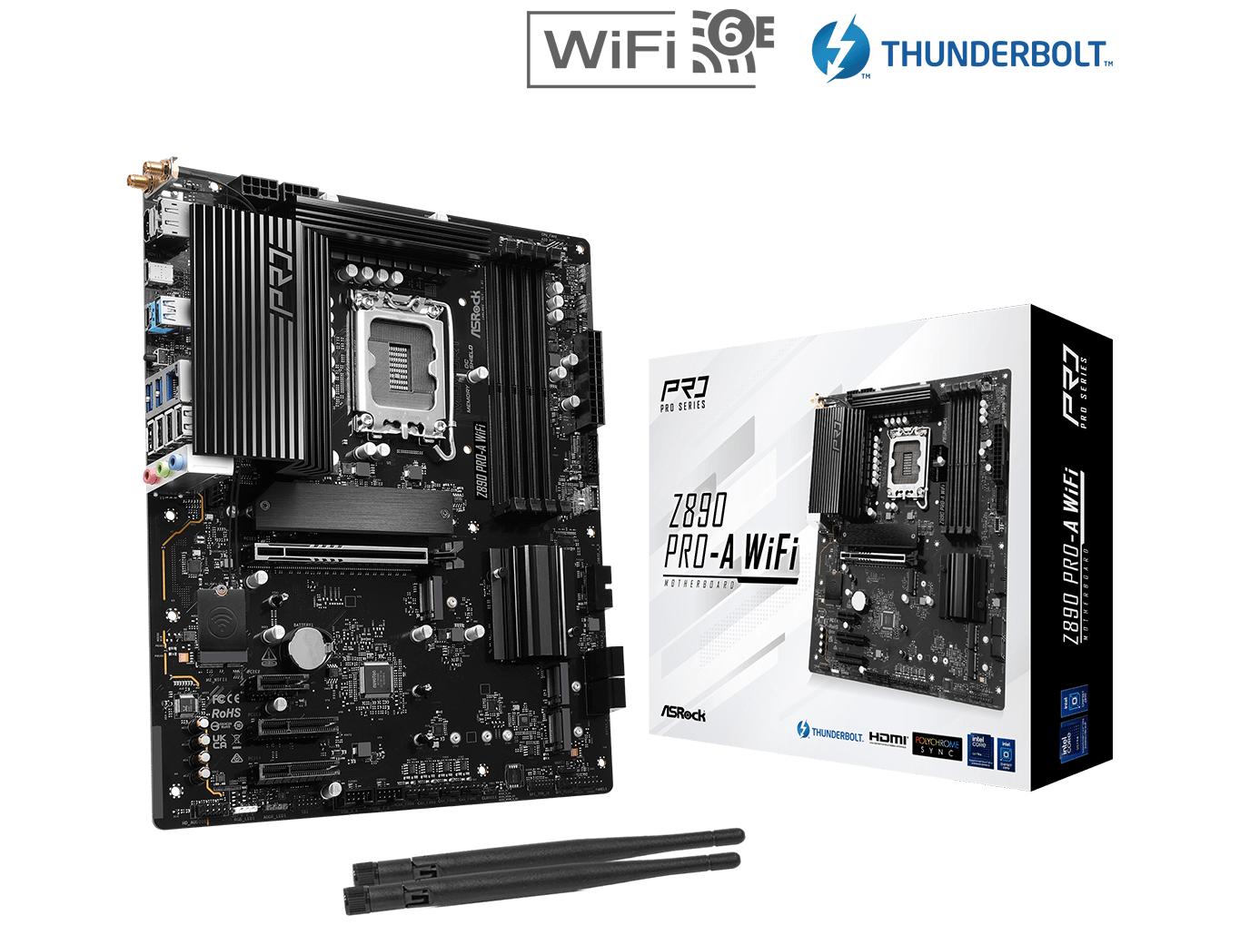 Bundkort ATX - ASRock Z890 Pro-A Wi?Fi (LGA1851, Intel Z890) billede