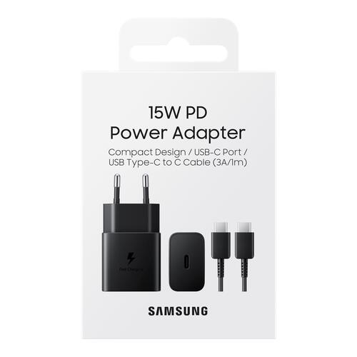 USB-C oplader 15 W med Power Delivery – Samsung (sort)