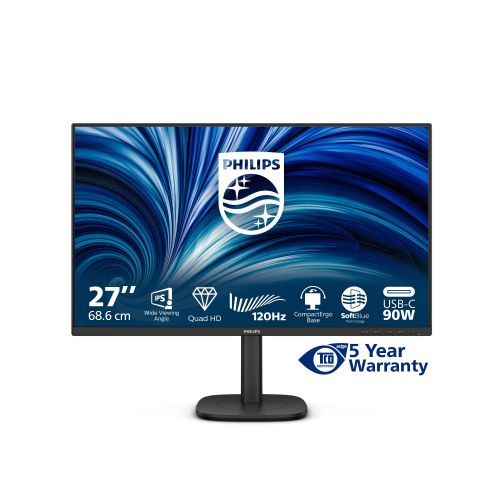 Skærm 27" Philips 3000 series 27B2U3601/00 QHD IPS 120 Hz USB-C (90 W) – Sort
