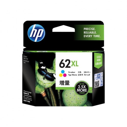Blækpatron HP 62XL farve – høj kapacitet (cyan, magenta, gul)