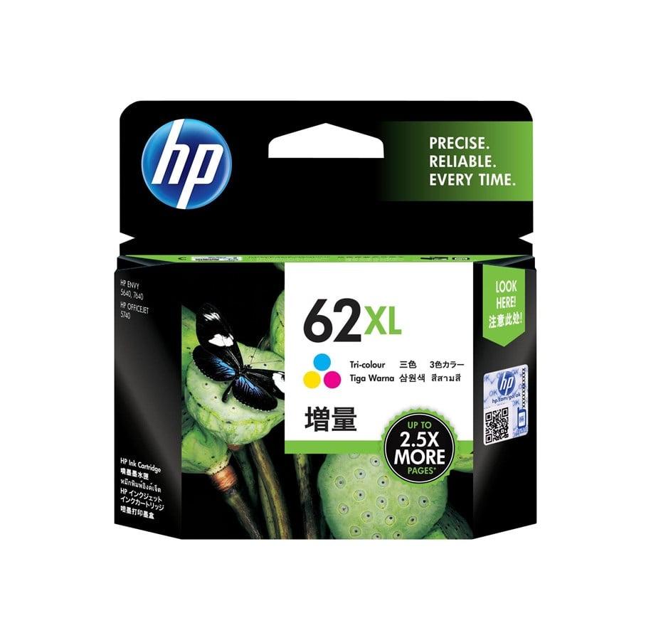 Blækpatron HP 62XL farve – høj kapacitet (cyan, magenta, gul)