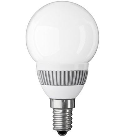 LED pære E14 3 W kugle  Goobay, neutral hvid