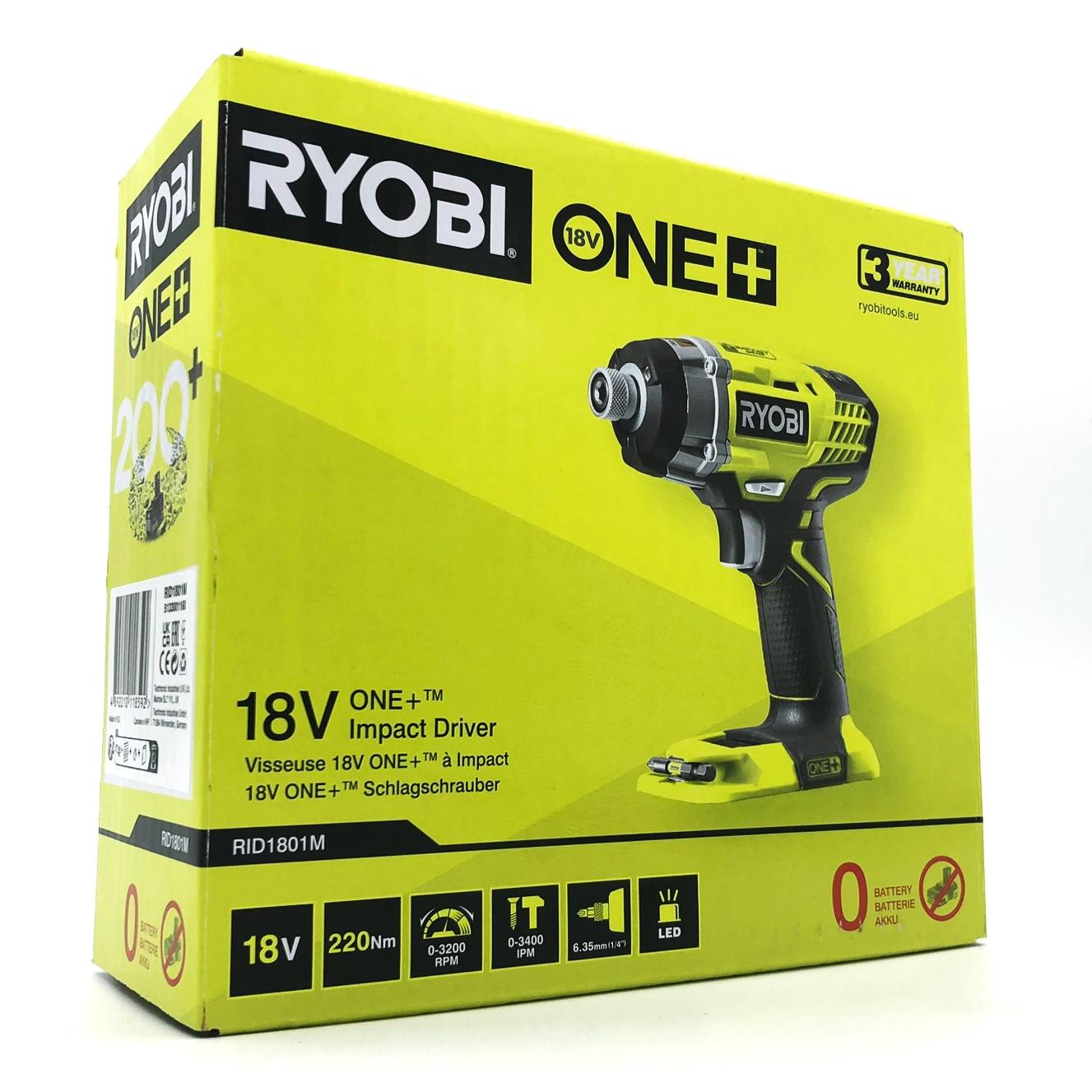 Slagskruetrækker 18V Ryobi One+ RID1801M - uden batteri og lader billede