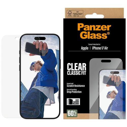 Skærmbeskyttelse til iPhone 17 Air 6,6" – PanzerGlass Clear Classic Fit