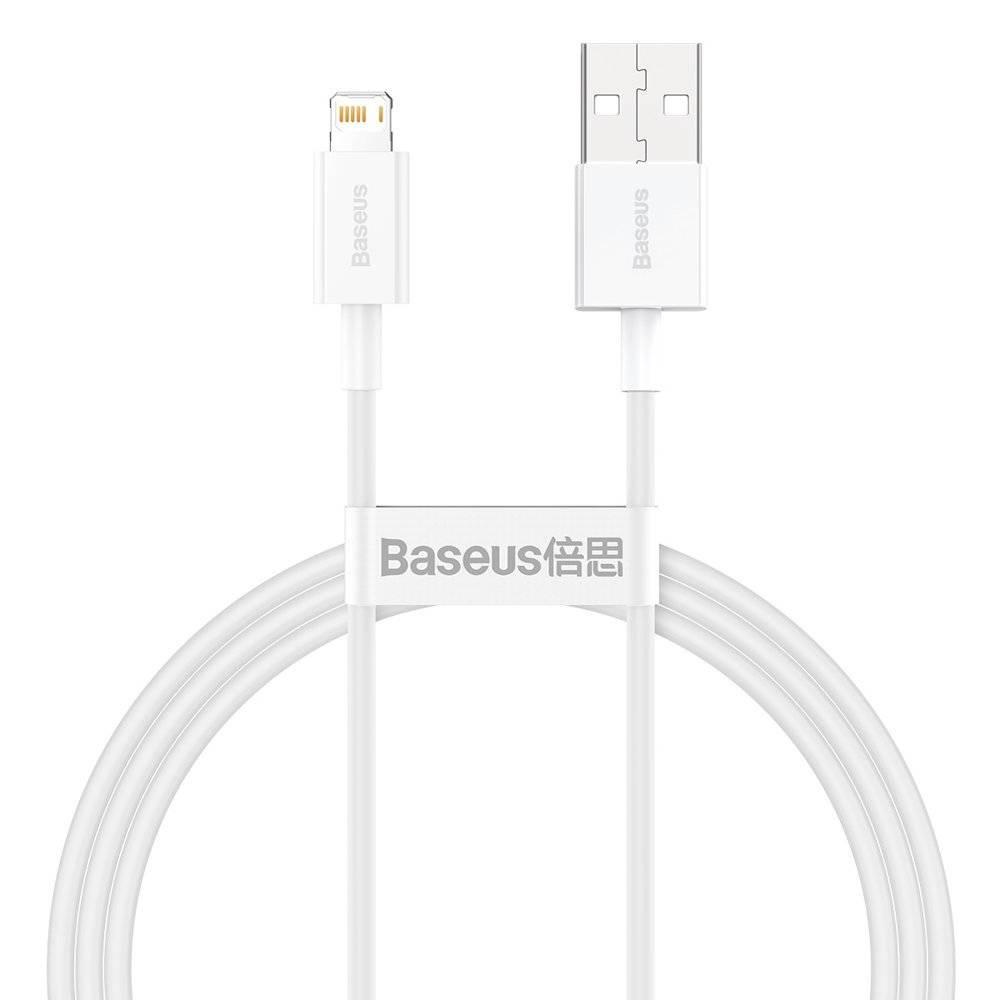 Lightning kabel - Baseus USB 2.0 til iPhone/iPad, 1 m, hvid billede
