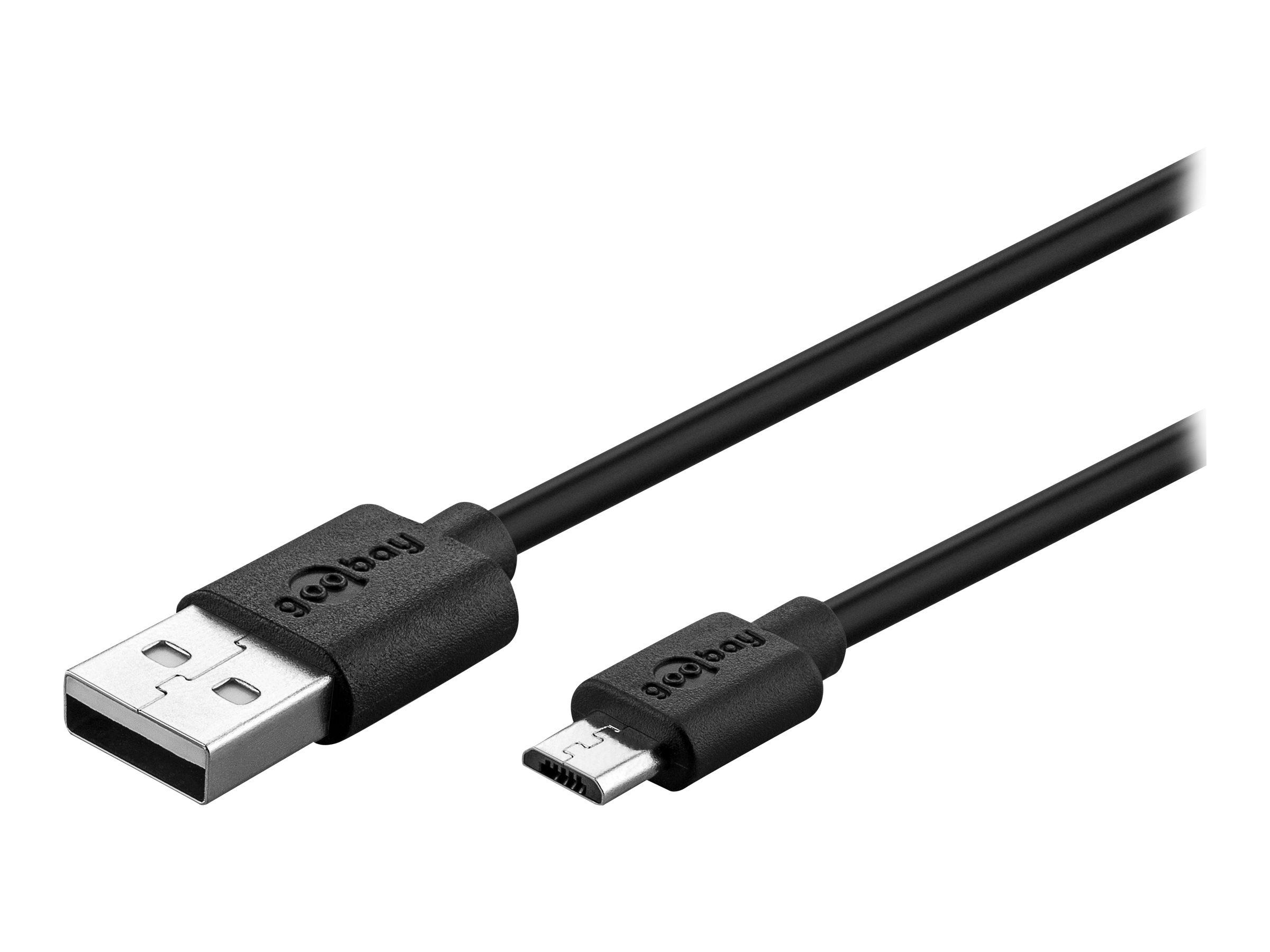 USB-kabel Micro-USB til USB 2.0 1 m – Goobay (sort)
