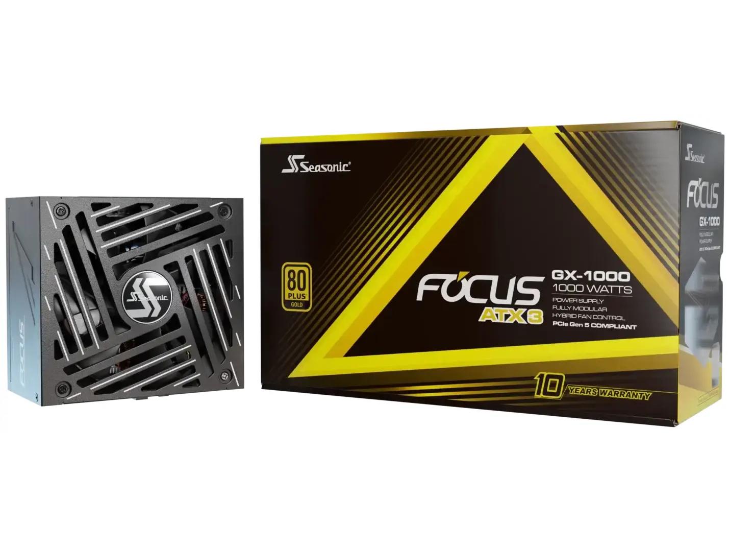 Strømforsyning til PC - Seasonic Focus GX 1000W ATX 3.1 80+ Gold, fuldt modulær billede