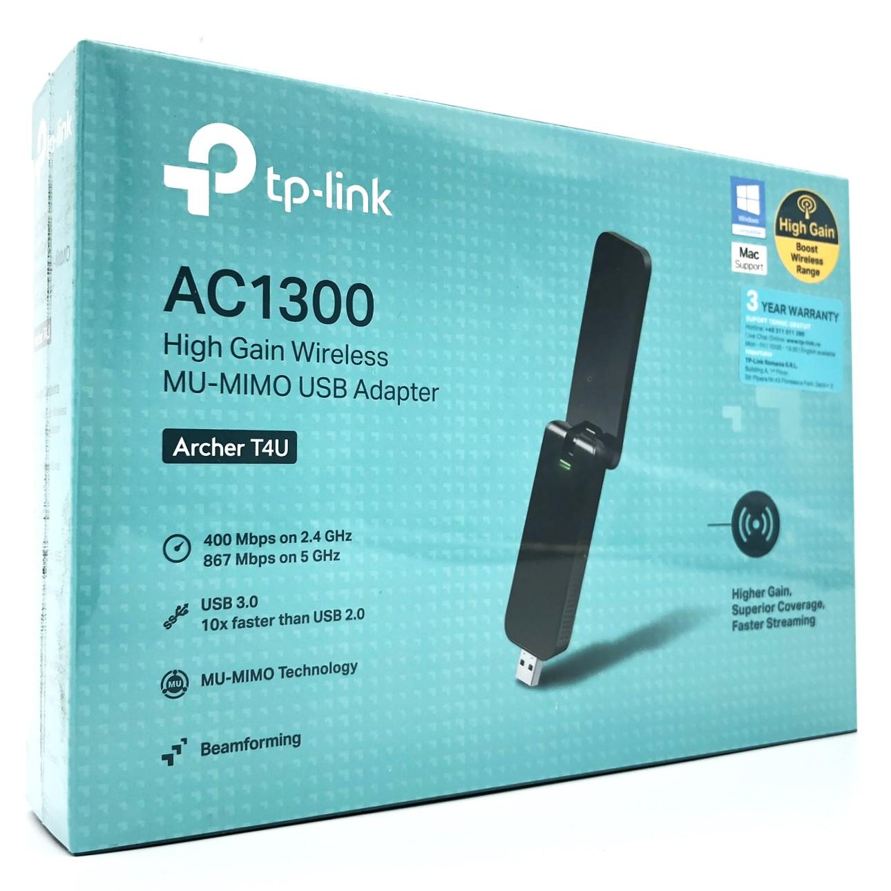 Trådløs USB netværksadapter TP-Link Archer T4U AC1300 (USB 3.0) billede