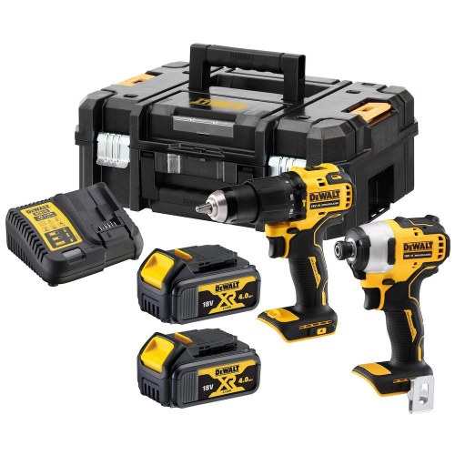 Værktøjssæt DeWALT 18V XR DCK2062M2T med slagskruetrækker og boremaskine - 2x 4,0 Ah