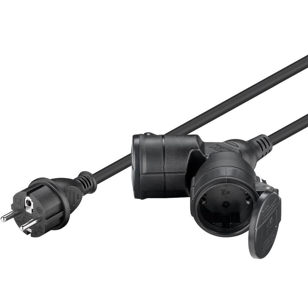 Forlængerledning udendørs 5 m med 2x Schuko  Goobay