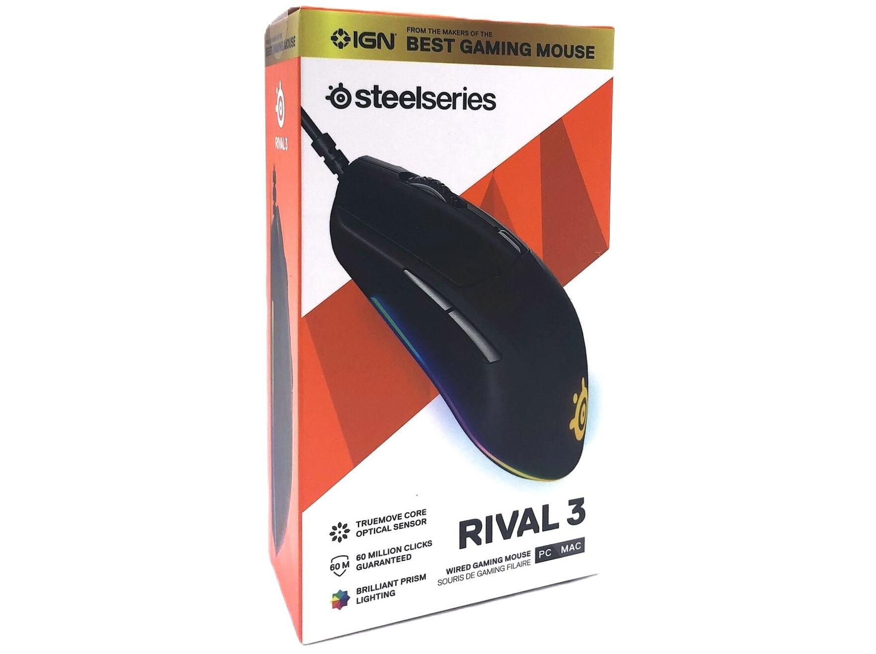 Gaming mus SteelSeries Rival 3 – optisk, kablet, sort