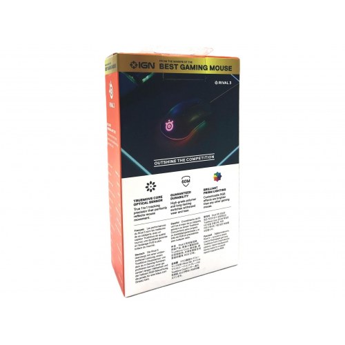 Gaming mus SteelSeries Rival 3 – optisk, kablet, sort