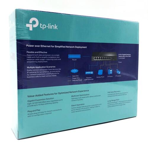 Netværksswitch TP-Link TL-SG1008P 8-port Gigabit med PoE+