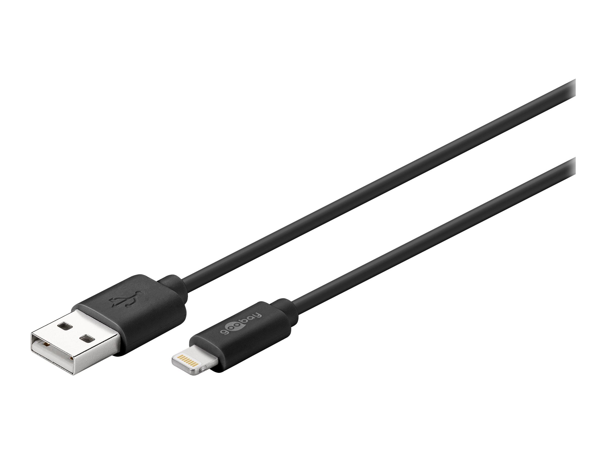 Lightning-kabel 1 m - Goobay, sort, MFi billede
