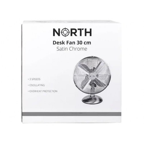 Bordventilator NORTH 30 cm – satin krom