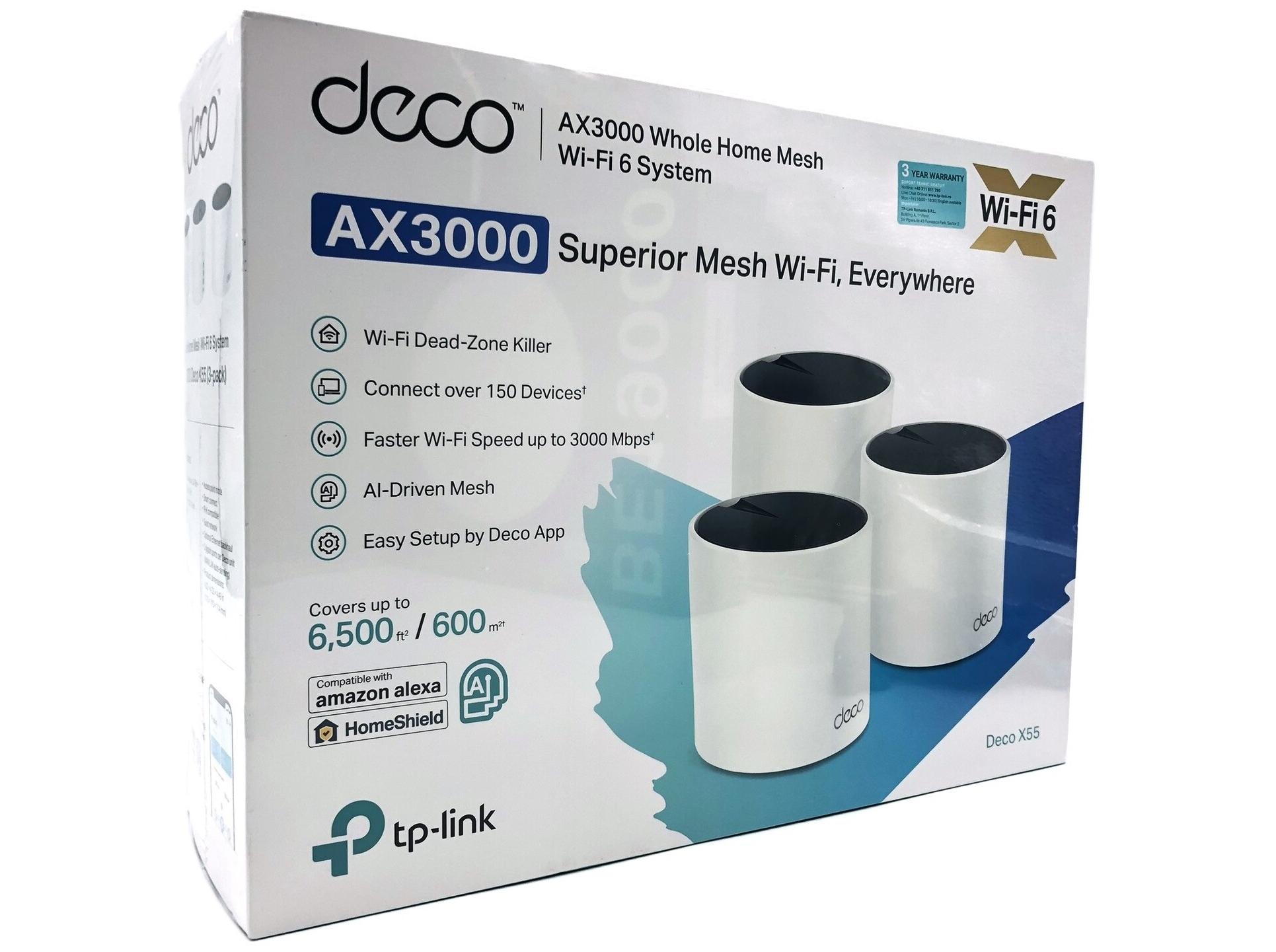 Mesh Wi-Fi system TP-Link Deco X55 AX3000 (3-pak) billede